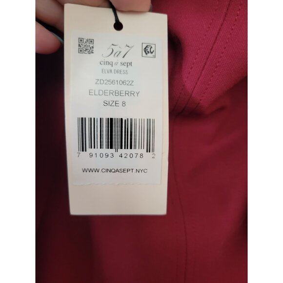 Cinq a Sept Elva Burgundy off the shoulder mini dress NEW size 8 Holiday - Picture 6 of 9